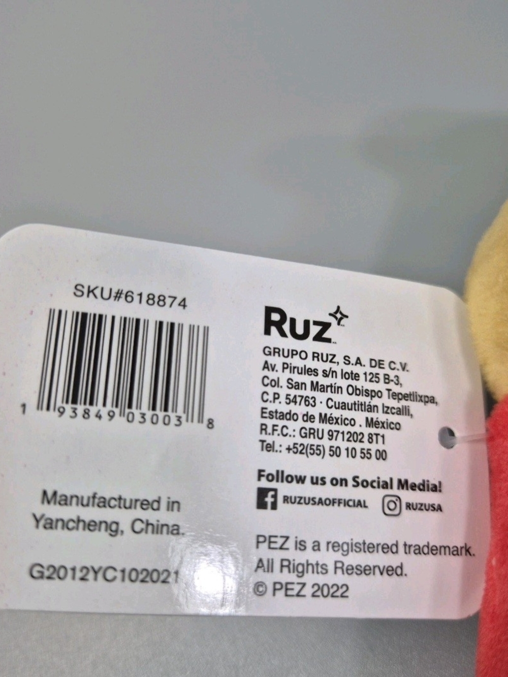 PEZ 2022 Valentine Plush Bear New With Tag Pre Loved - Picture 4 of 6